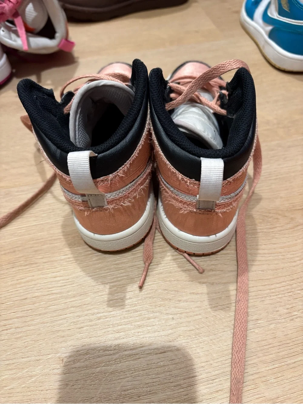 Nike Kids High-Top Sneakers in Peach and Black